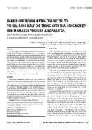 Nghiên cứu sự ảnh hưởng của các yếu tố tới khả năng xử lý cod trong nước thải công nghiệp nhiễm mặn của vi khuẩn Halophilic sp