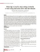 Phân lập và tuyển chọn chủng vi khuẩn có khả năng khử màu nước thải dệt nhuộm