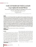 So sánh các kỹ thuật định danh vi khuẩn B. pseudomallei trong xét nghiệm chẩn đoán bệnh Whitmore