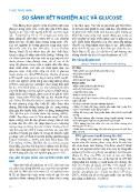 So sánh xét nghiệm A1C và Glucose