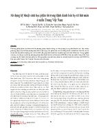 Sử dụng kỹ thuật sinh học phân tử trong định danh loài bọ xít hút máu ở miền Trung Việt Nam