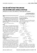 Tạo cặn chiết và hoạt tính sinh học của loài xương quạt