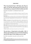 Thực trạng tăng huyết áp và chất lượng cuộc sống của người cao tuổi mắc bệnh tăng huyết áp tại thị xã Chí Linh, Hải Dương và huyện Kim Bôi, Hòa Bình năm 2018