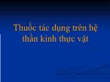 Thuốc tác dụng trên hệ thần kinh thực vật