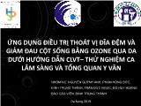Ứng dụng điều trị thoát vị đĩa đệm và giảm đau cột sống bằng ozone qua da dưới hướng dẫn CLVT– thử nghiệm ca lâm sàng và tổng quan y văn