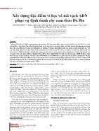 Xây dựng đặc điểm vi học và mã vạch ADN phục vụ định danh cây cam thảo Đá Bia