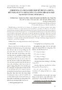 Ảnh hưởng của một số biện pháp kỹ thuật canh tác, đến năng suất và chất lượng của giống khoai sọ mán tại huyện Vân Hồ, tỉnh Sơn La