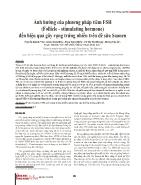 Ảnh hưởng của phương pháp tiêm FSH (Follicle - Stimulating hormone) đến hiệu quả gây rụng trứng nhiều trên dê sữa Saanen