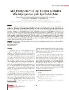 Ảnh hưởng của việc loại bỏ zona pellucida đến hiệu quả tạo phôi lợn Ỉ nhân bản