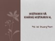 Bài giảng Histamin và kháng Histamin H₁