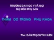 Bài giảng Thăm dò trong phụ khoa