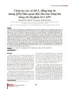 Chọn lọc các cá thể F2 đồng hợp tử mang QTL9 liên quan đến cấu trúc bông lúa bằng chỉ thị phân tử CAPS