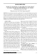 Đánh giá ảnh hưởng của độ thiếu hụt nước trong giai đoạn đầu đến sự sinh trưởng và cấu thành năng suất của cây ngô