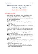 Đề cương môn Rèn nghề thú y