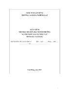 Giáo trình Mô đun Bảo vệ thực vật - Bảo vệ môi trường