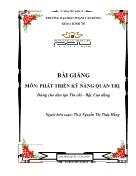 Giáo trình Phát triển kỹ năng quản trị (Phần 1)