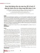 Hoạt tính kháng nấm của nano bạc đối với một số nấm gây bệnh trên cây trồng trong điều kiện in vitro