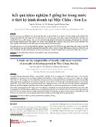 Kết quả khảo nghiệm 5 giống bơ trong nước ở thời kỳ kinh doanh tại Mộc Châu - Sơn La