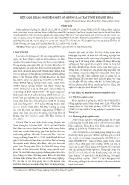 Kết quả khảo nghiệm một số giống lạc tại tỉnh Khánh Hòa