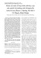 Khảo sát một số hoạt tính sinh học của cây quyển bá trường sinh Selaginella tamariscina (Beauv) Spring thu hái ở Cổ Thạch, Bình Thuận