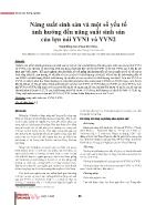 Năng suất sinh sản và một số yếu tố ảnh hưởng đến năng suất sinh sản của lợn nái YVN1 và YVN2