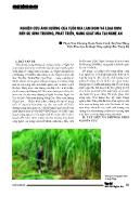 Nghiên cứu ảnh hưởng của tuổi mía làm hom và loại hom đến sự sinh trưởng, phát triển, năng suất mía tại Nghệ An