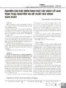 Nghiên cứu đặc điểm sinh học cây giảo cổ lam tỉnh thái nguyên và đề xuất mô hình sản xuất