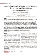 Nghiên cứu liên kết trên toàn hệ gen (GWAS) về khả năng chuyển hóa đường từ rơm rạ của cây lúa