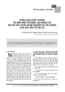 Phân loại chất lượng vệ sinh môi trường lao động và rủi ro sức khỏe nghề nghiệp do tác động của các yếu tố vật lý