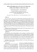 Phân tích hiệu quả sản xuất của nông hộ trồng đậu phộng ở tỉnh Trà Vinh