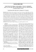 Phân tích tài chính các hệ thống canh tác phổ biến phục vụ cho việc đề xuất hệ thống canh tác thích nghi vùng bán đảo Cà Mau