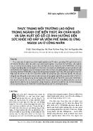 Thực trạng môi trường lao động trong ngành chế biến thức ăn chăn nuôi và sản xuất đồ gỗ có ảnh hưởng đến sức khỏe hô hấp và viêm phế nang dị ứng ngoại lai ở công nhân