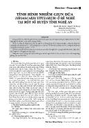 Tình hình nhiễm giun đũa (neoascaris vitulorum) ở bê nghé tại một số huyện tỉnh Nghệ An