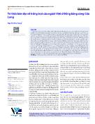 Tri thức bản địa về trồng trọt của người Việt ở đồng bằng sông Cửu Long